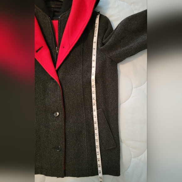 Vintage Sherwood Charcoal Gray/ Red Wool Vest Coat - Picture 7 of 8